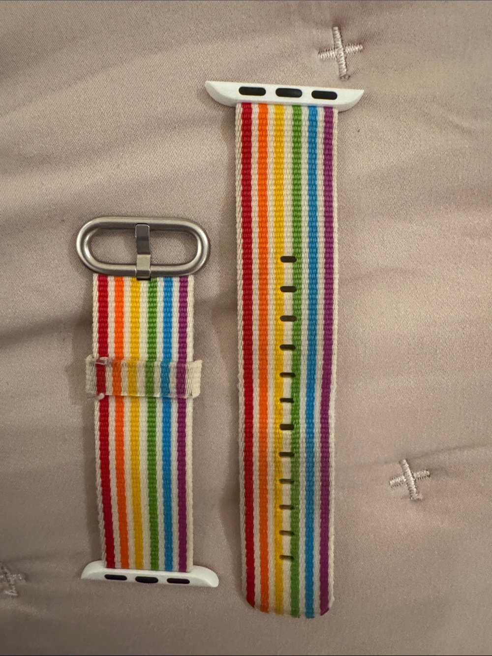 Rainbow Nylon Apple Watch Band - Multicolor Stripe